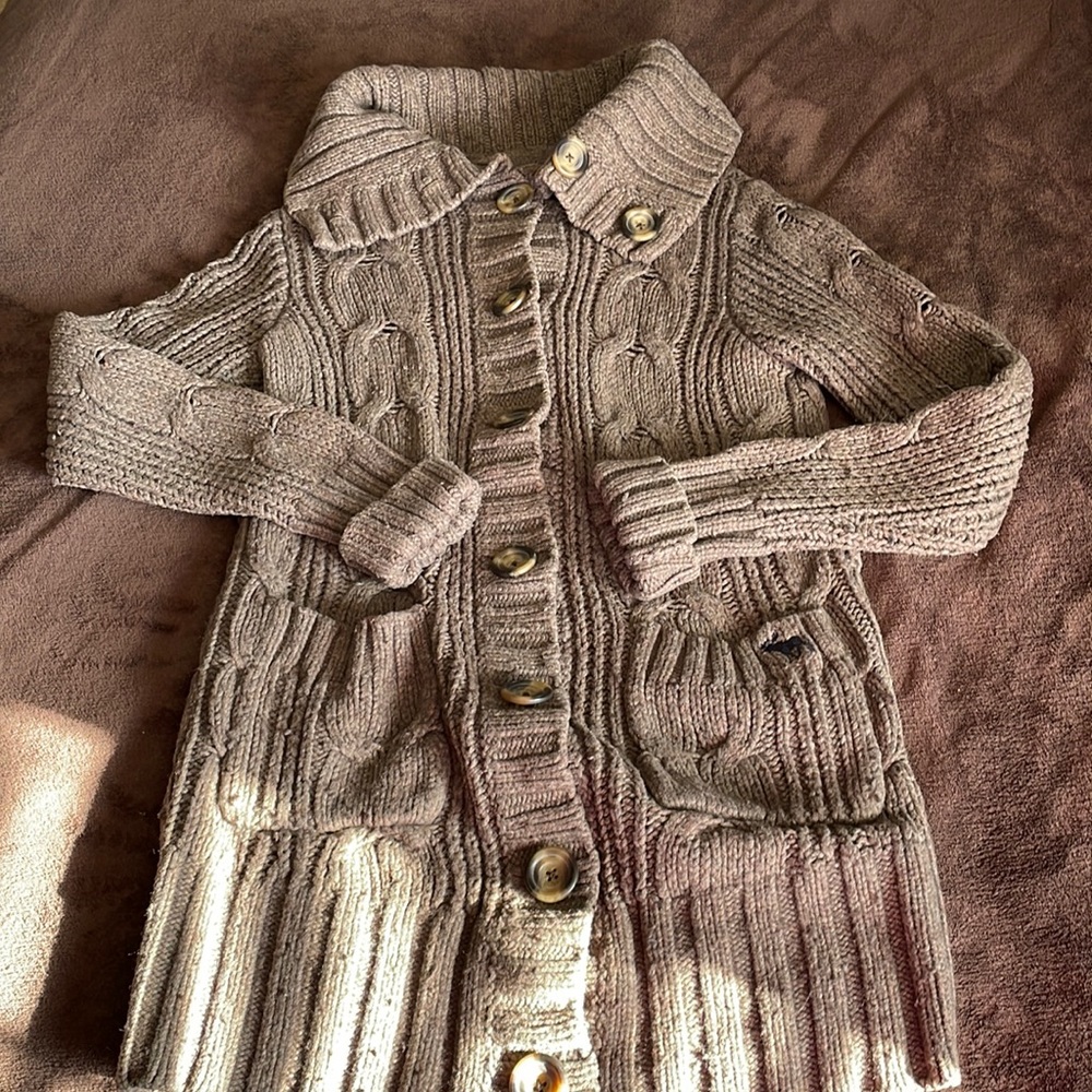Abercrombie & Fitch cardgian brown size Small